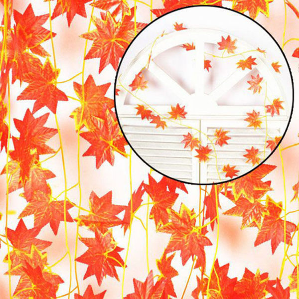 Podzimní dekorace - řetěz s umělými listy