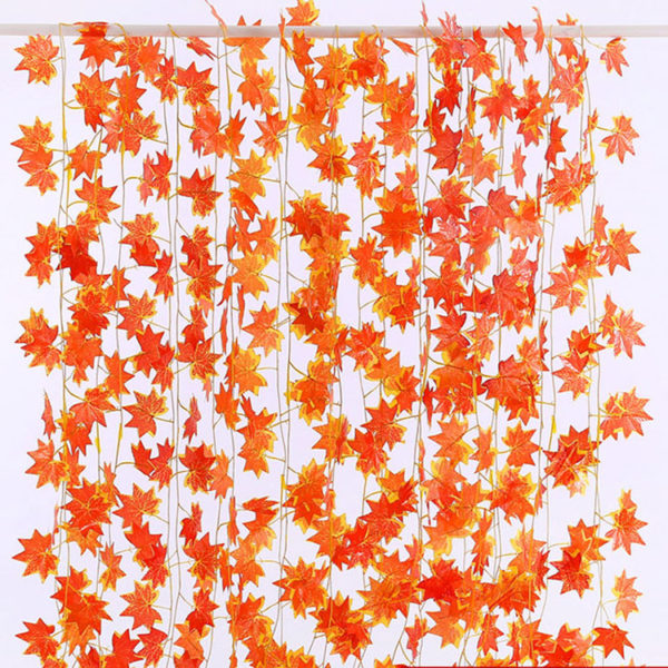 Podzimní dekorace - řetěz s umělými listy