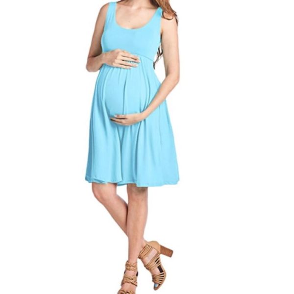 Těhotenské šaty - společenské těhotenské šaty nebo na focení více barev - Modra, Xl