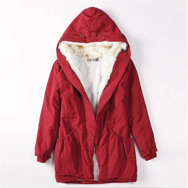 Zimní bunda s kožíškem Malorca - červená - Xxl