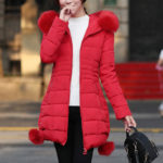 Dámský zimní kabát Lowena - červený - Xxxl