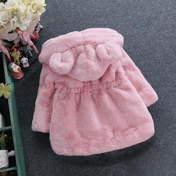 Dívčí chlupatý kabátek Lenria - růžová - 10