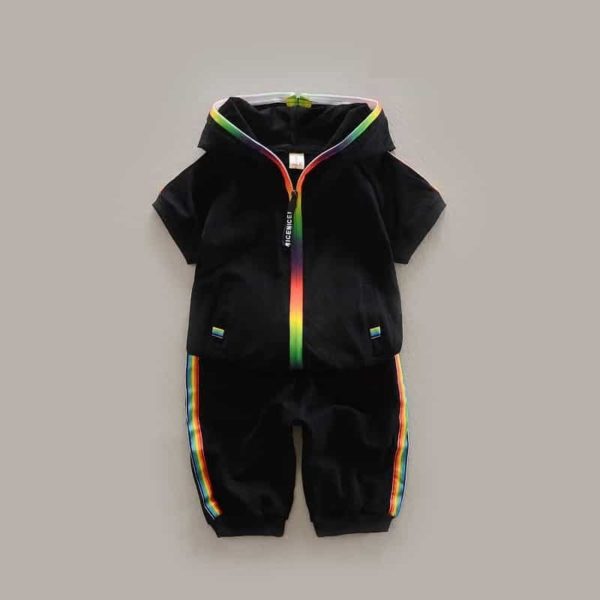 Dětská letní souprava s barevnými zipy - Ax-black, 9m