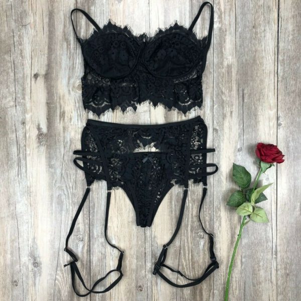 Valentýnské dámské spodní prádlo - Black, Xl