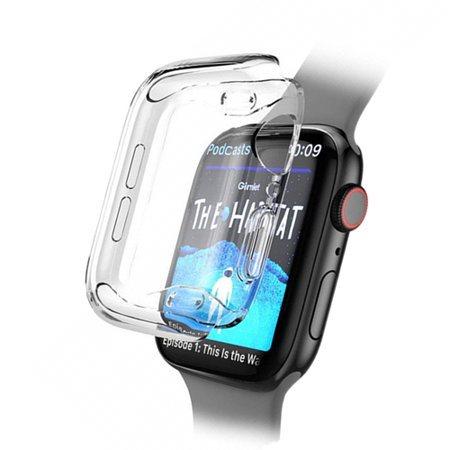 Silikonový kryt /pouzdro  na apple watch - Pruhledna, 44mm-series-4