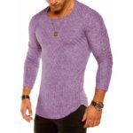 Módní pánské elastické tričko - Purple, Xxxl