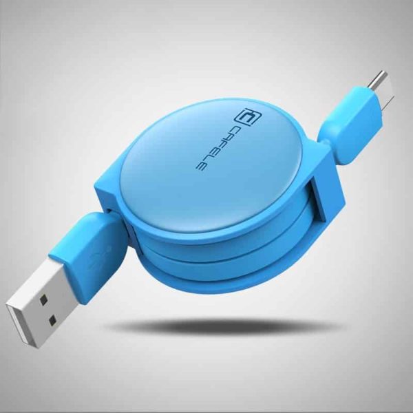 1M / 2M / 3M zatahovací mikro USB kabel pro Android - Blue, 1m