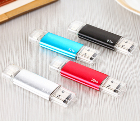 USB + MICRO USB flash disk pro mobilní telefony, tablety a PC - 32GB - Zlata