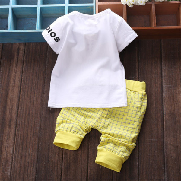 Dětská stylová souprava - kalhoty, triko - Yellow, 9m