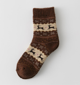 Vánoční dámské ponožky - Burgundy