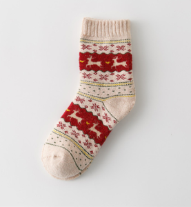 Vánoční dámské ponožky - Beige
