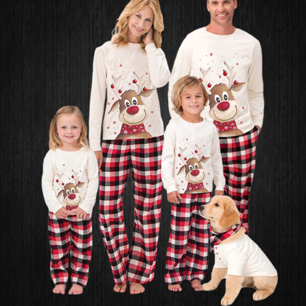 Vánoční rodinné pyžamo Kareem - Beige, Muz-xxxl