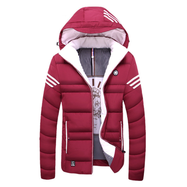 Pánská zimní bunda s kapucí Winter - Red, 3xl