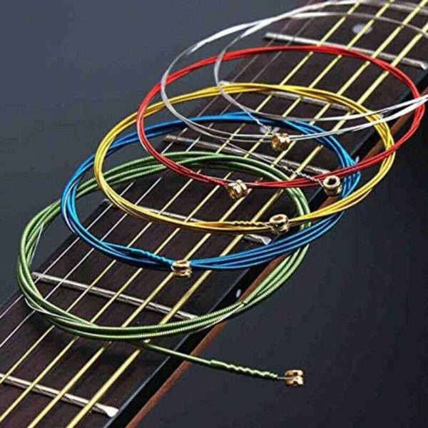 Set 6ks barevných strun na kytaru